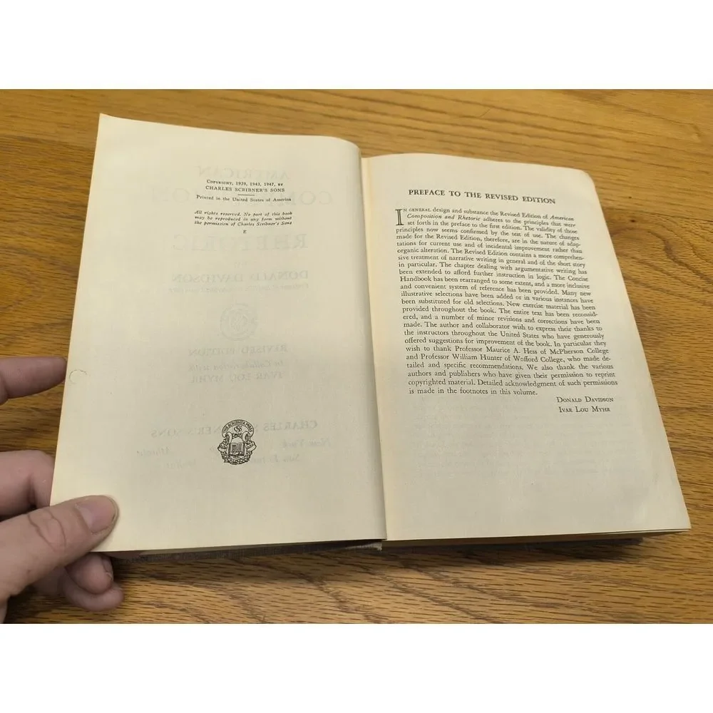 American Composition and Rhetoric by Donald Davidson‎ 1947 Revised Edition (H/C)
